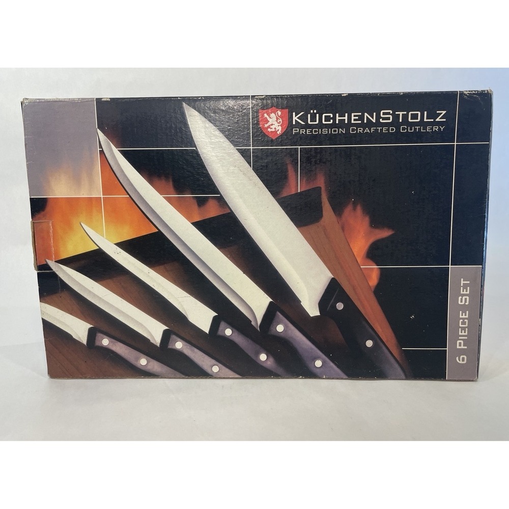 NIB Kuchenstolz 6 Piece Chef's Knife Set W/ Sharpener Made In Germany